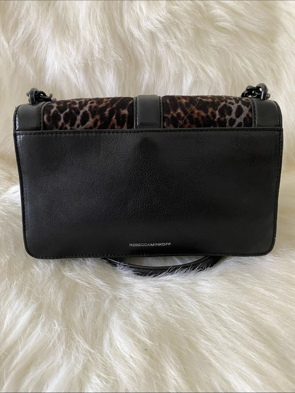 Rebecca Minkoff Calf-Hair And Leather Animal Print Love Bag In Black, Lavender